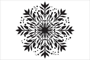 Poster - snowflake silhouettes collection isolated on white background. Flat snowflake icons, Nice element for Christmas banner.