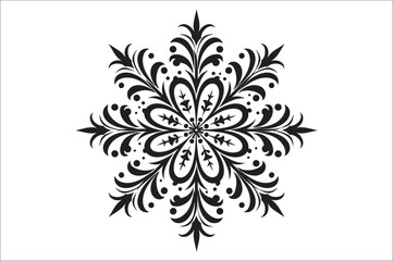 Poster - snowflake silhouettes collection isolated on white background. Flat snowflake icons, Nice element for Christmas banner.