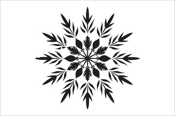 Poster - snowflake silhouettes collection isolated on white background. Flat snowflake icons, Nice element for Christmas banner.