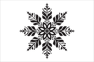 Poster - snowflake silhouettes collection isolated on white background. Flat snowflake icons, Nice element for Christmas banner.