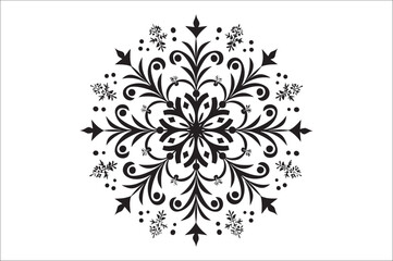 Poster - snowflake silhouettes collection isolated on white background. Flat snowflake icons, Nice element for Christmas banner.