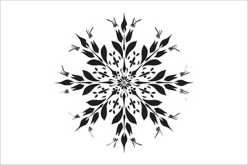 Fototapete - snowflake silhouettes collection isolated on white background. Flat snowflake icons, Nice element for Christmas banner.
