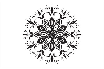 Fototapete - snowflake silhouettes collection isolated on white background. Flat snowflake icons, Nice element for Christmas banner.