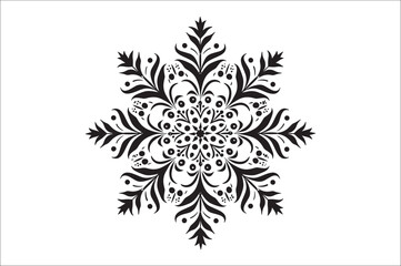Poster - snowflake silhouettes collection isolated on white background. Flat snowflake icons, Nice element for Christmas banner.