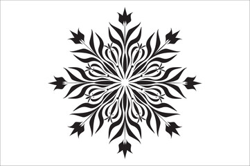 Poster - snowflake silhouettes collection isolated on white background. Flat snowflake icons, Nice element for Christmas banner.