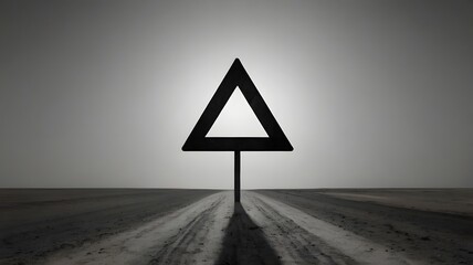 Triangular signs on roads in remote areas.