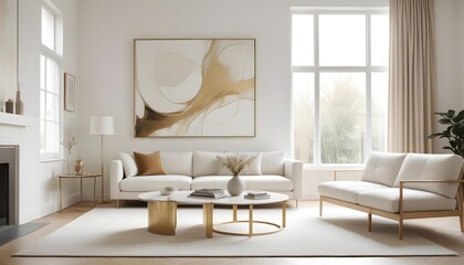 Wall Mural - white and gold theme modern interior design