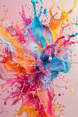 Wall Mural - vibrant geometric shapes in motion for artistic backgrounds generative ai
