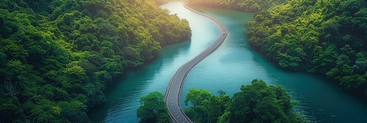 Wall Mural - Serpentine Road Through Verdant Landscape