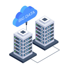 Wall Mural - ready to use isometric icon of big data