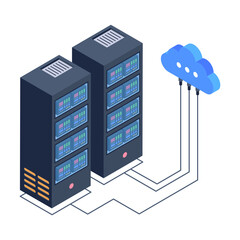 Wall Mural - trendy isometric icon of cloud storage