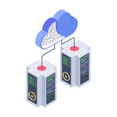 Sticker - Get this isometric icon of shared cloud server 

