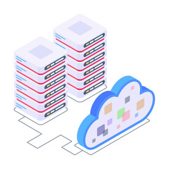 Wall Mural - trendy isometric icon of cloud infrastructure