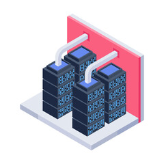 Sticker - Editable isometric icon of a rack room 

