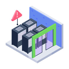 Wall Mural - premium isometric icon depicting server error