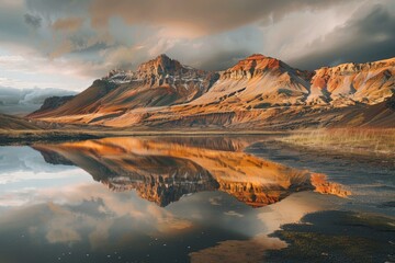 Wall Mural - Majestic Mountain Reflection in Still Water