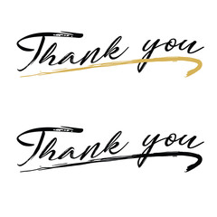 Canvas Print - thank you text on isolated white background. Illustrations vector file 