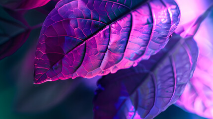 Aufkleber - natural abstraction background banner leaves neon colors : Generative AI