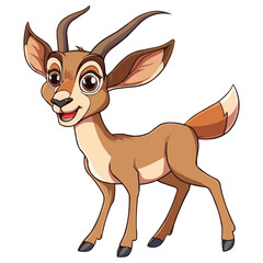 Wall Mural - vector happy Antelope cartoon character on white background