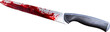 © Uri - Kitchen knife with red blood stains on an isolated white background.