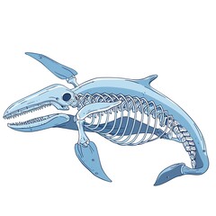 Wall Mural - blue whale skeleton