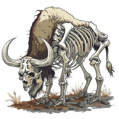 Wall Mural - Bison skeleton 