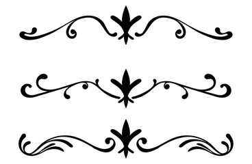 Sticker - floral calligraphic divider decoration