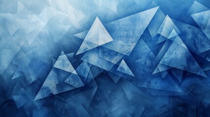 Sticker - Blue abstract triangle background