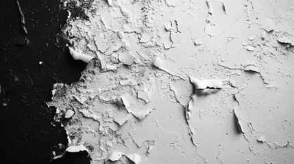 Wall Mural - Black and white peeling paint on a wall