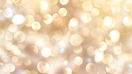 Fototapete - Elegant beige bokeh abstract background Delicate blurred wallpaper texture Template with defocused bokeh lights and copy space for business website design Banner social media advertisi : Generative AI