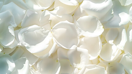 Canvas Print - White rose flower petals Macro flowers backdrop for holiday design Soft focus : Generative AI