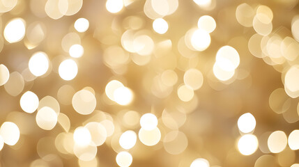 Leinwandbilder - Beige ivory background with soft glowing lights and beautiful bokeh with shine lights Backdrop for wedding cards : Generative AI
