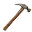 © wanavit - A vintage hammer with a wooden handle and rusted metal head, representing classic craftsmanship and traditional tools. transparent background