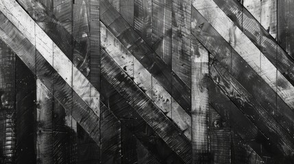 Wall Mural - Black and white wooden wall