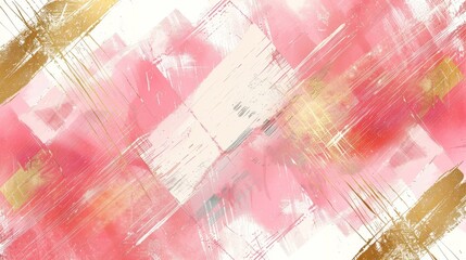 Wall Mural - Abstract gold and pink plaid pattern background