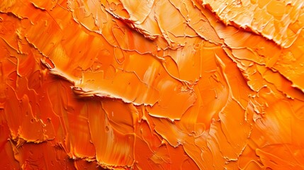 Wall Mural - Close-up of orange textured paint