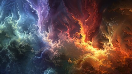 Wall Mural - Colorful fantasy fractal backdrop