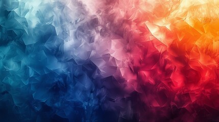 Wall Mural - Abstract blue, red, and orange polygon gradient wall art