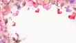 A colorful heart and floral wreath border with a white center, symbolizing love, celebration, and joy, perfect for creative invitations and festive designs.