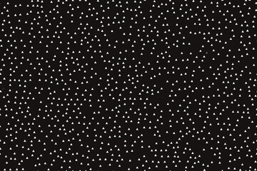Black background with scattered small white triangles forming a seamless pattern. The design is minimalistic and geometric, suitable for various digital and print applications.