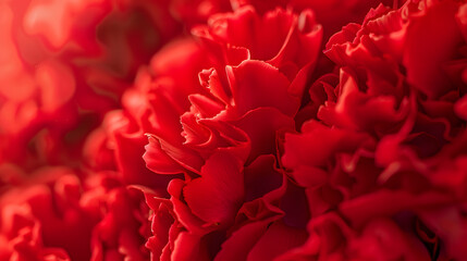 Background texture of red carnation for giving as gift on important days such as weddings Valentines Day birthdays or for making cards wallpapers and various templateswith selective fo : Generative AI