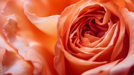 Leinwandbilder - Rose flower closeup macro Natural background soft focus Peach Fuzz  trendy color of the year 2024 : Generative AI