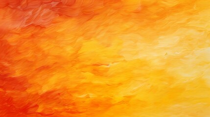 Poster - An abstract painting of a sunset with fiery orange and yellow hues, creating a dramatic and vivid scene. The brushstrokes and texture add a sense of movement and energy.