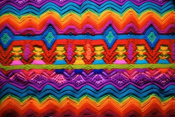 Wall Mural - Vibrant Threads: Latin Tapestry – A Colorful Woven Textile Background