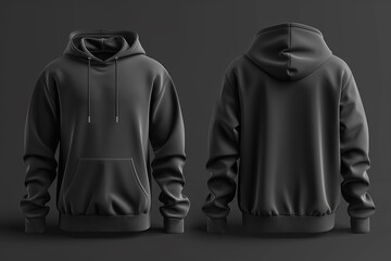 Wall Mural - Front and Back View Hoodie Mockup