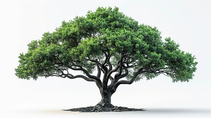 isolated white background with tropical tree.