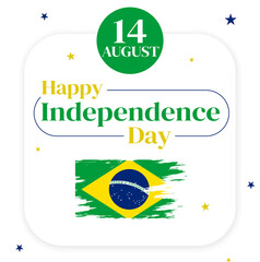 Wall Mural - Happy Independence Day Brazil with flag and typography, background design