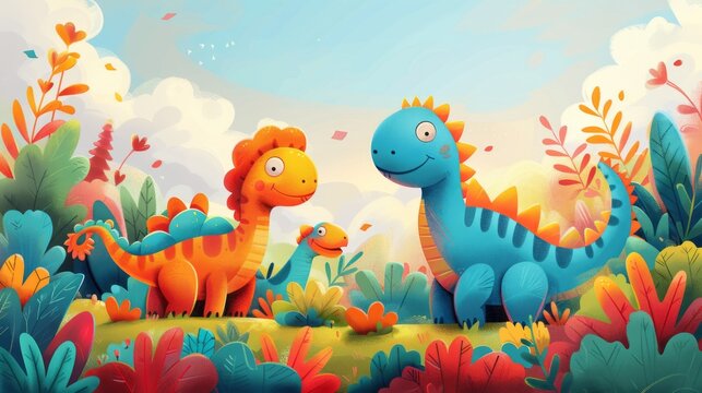 background for kids with dinosaurs