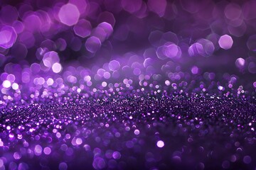 Abstract purple glitter sparkle background with bokeh lights
