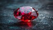 © DARIKA - A rich red ruby gemstone, beautifully faceted and glowing with inner fire, set on a dark backdrop, ideal for luxury jewelry, high-end advertisements, and fashion designs. Illustration, Minimalism,